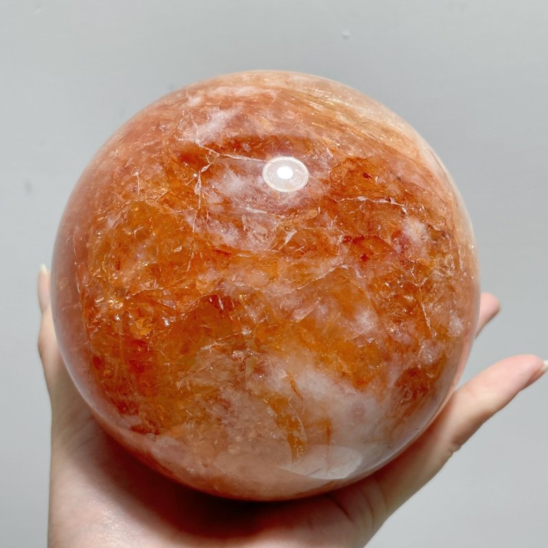 4 Pieces Large Fire Quartz Spheres - Wholesale Crystals