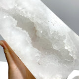 4 Pieces Large Geode Druzy White Moss Agate Four - sided Point - Wholesale Crystals