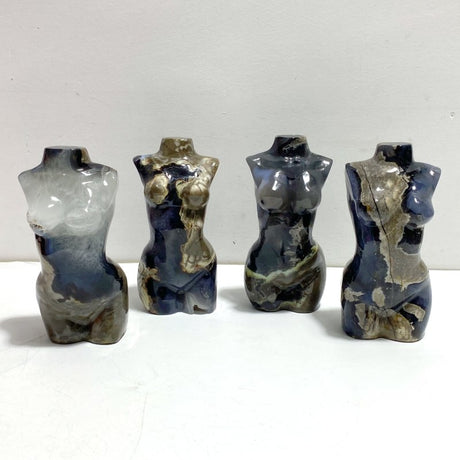 4 Pieces Volcano Agate Goddess Carving (UV - Reactive) - Wholesale Crystals
