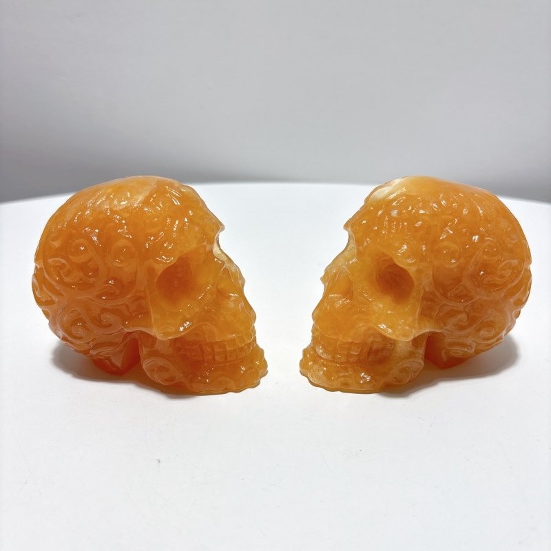 4 Types Crystal Skull Carving Wholesale Orange Calcite Garnet - Wholesale Crystals