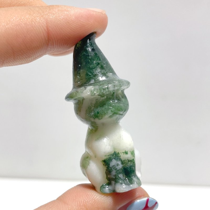 4 Types Halloween Ghost Cat Carving Wholesale Moss Agate Labradorite Yooperlite Yellow Calcite - Wholesale Crystals