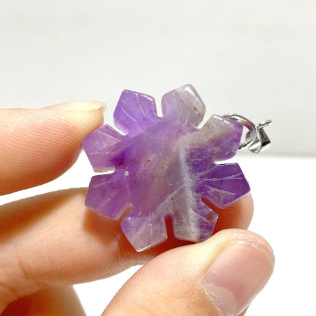 4 Types Snowflake Shape Pendants Wholesale Rose Quartz Obsidian Chevron Amethyst - Wholesale Crystals