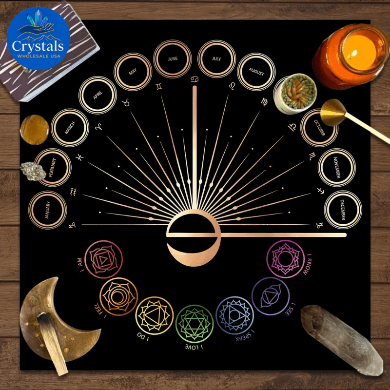 4 Zodiac Altar(1 - 1) Tarot Tablecloth - Wholesale Crystals