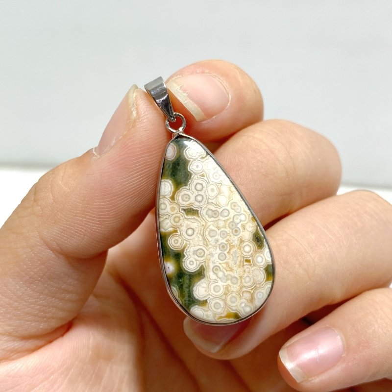 40 Pieces Vein Ocean Japser Pendant - Wholesale Crystals