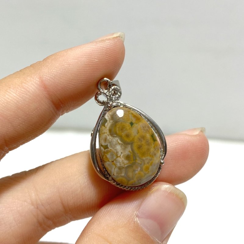 40 Pieces Vein Ocean Japser Pendant - Wholesale Crystals