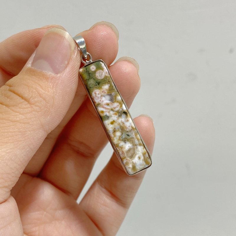 40 Pieces Vein Ocean Japser Pendant -Wholesale Crystals