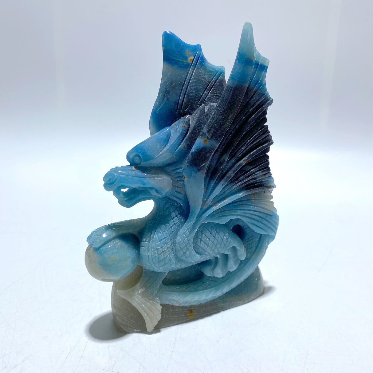 Unique Trolleite Stone Flying Dragon Carving
