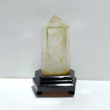 Large Clear Quartz Tower Point With Stand