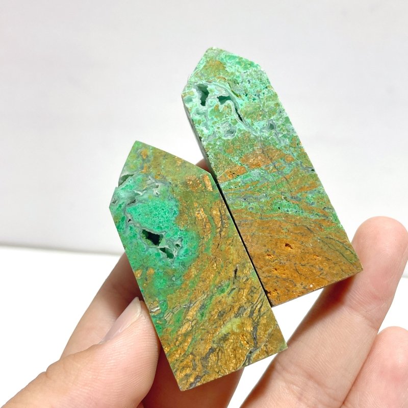 43 Pieces Indonesia Turquoise Druzy Geode Tower Points - Wholesale Crystals