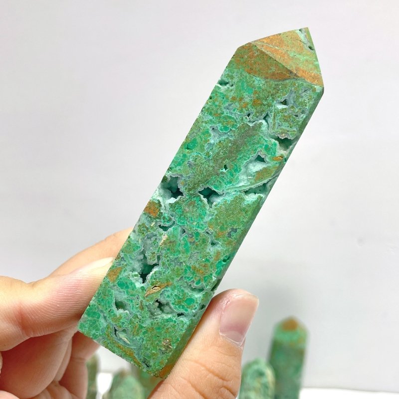 43 Pieces Indonesia Turquoise Druzy Geode Tower Points - Wholesale Crystals