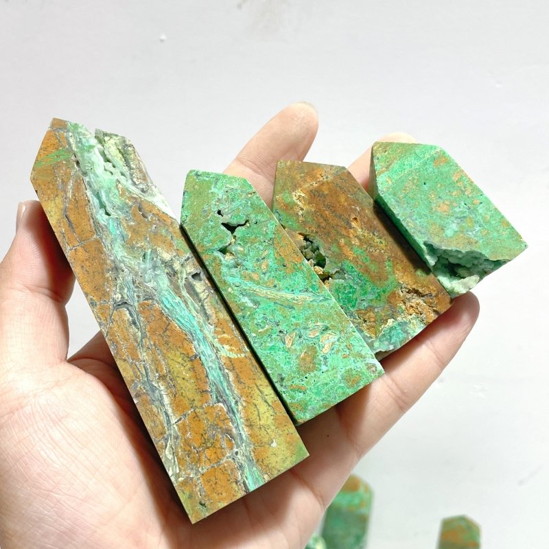 43 Pieces Indonesia Turquoise Druzy Geode Tower Points - Wholesale Crystals