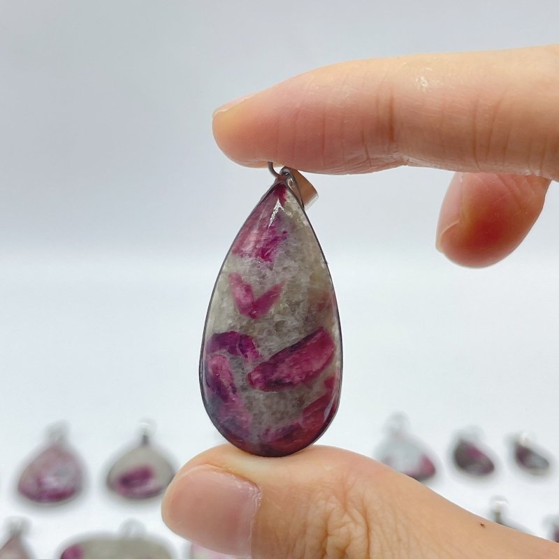 43 Pieces Red Tourmaline Different Shape Pendant - Wholesale Crystals