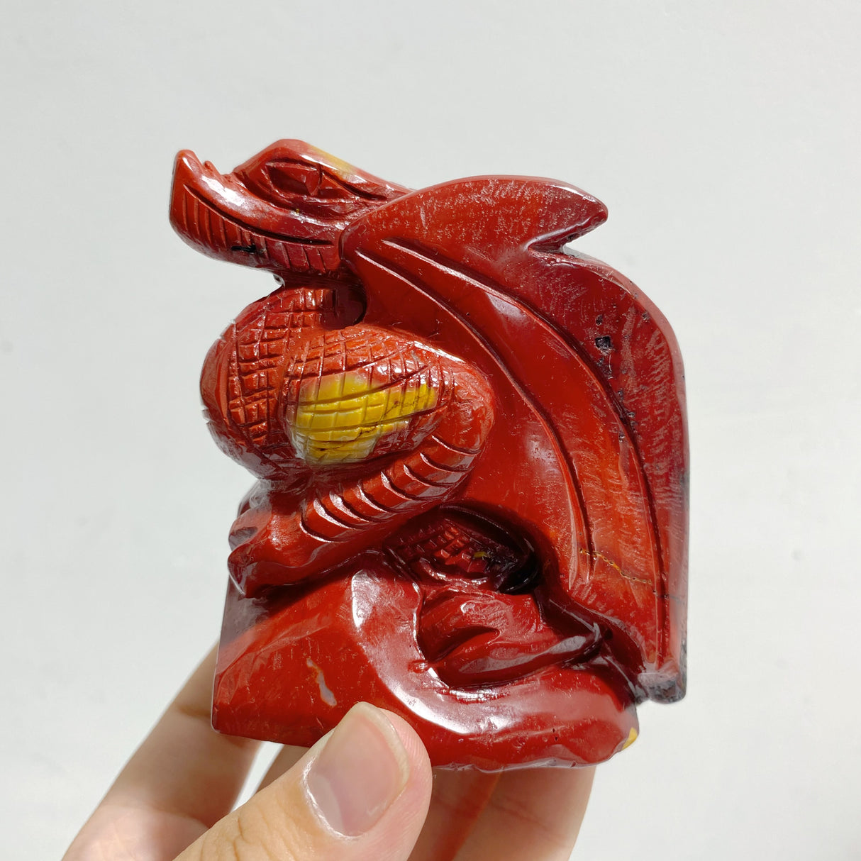 2 Pieces Mookaite Flying Dragon Castle Carving #2