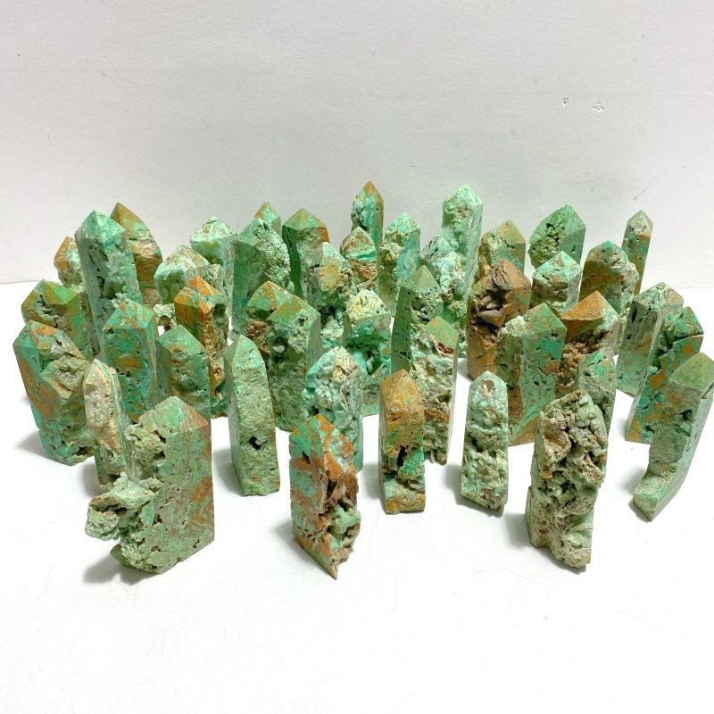 44 Pieces Indonesia Turquoise Druzy Geode Tower Point - Wholesale Crystals