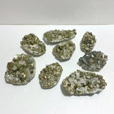 8 Pieces Pyrite Mixed Clear Quartz Cluster Specimen For Collection