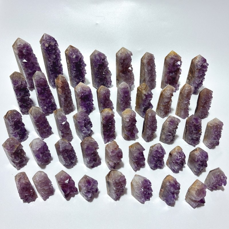 46 Pieces Amethyst Cluster Points -Wholesale Crystals