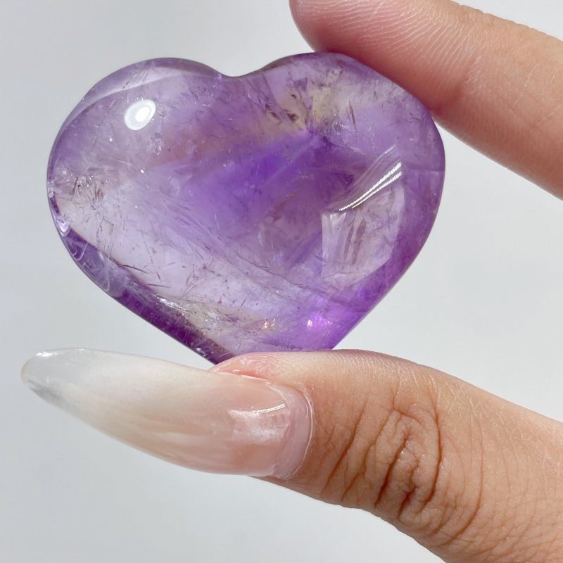 46 Pieces Small Amethyst Heart - Wholesale Crystals