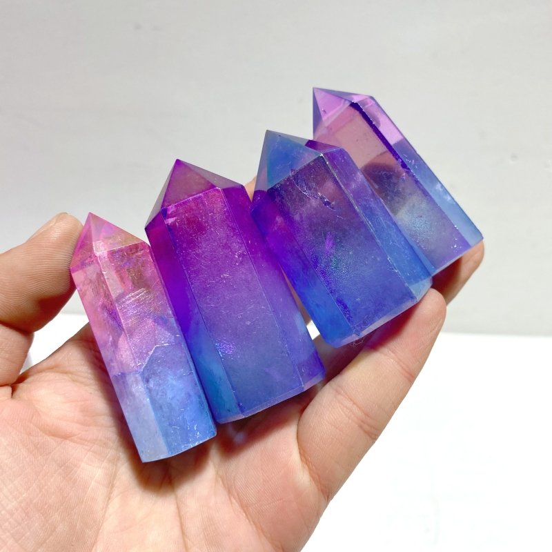 47 Pieces Aura Clear Quartz Point Clearance - Wholesale Crystals