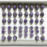 47 Pieces Charoite Different Styles Ring 2 - Wholesale Crystals