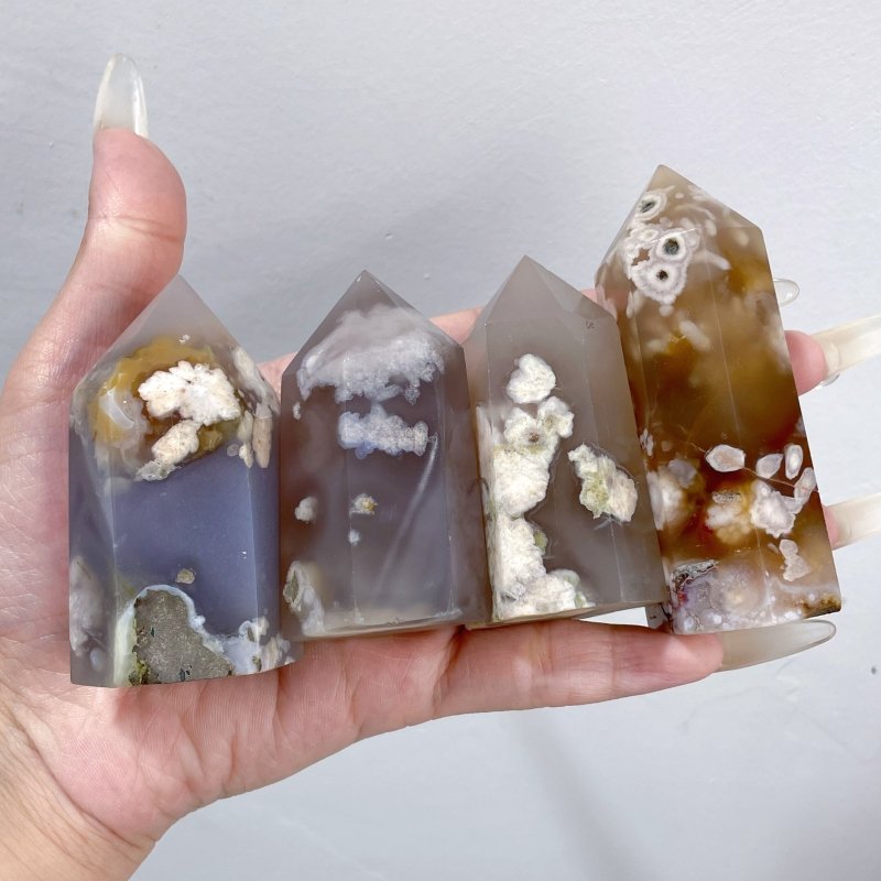 47 Pieces Fat Sakura Flower Agate Tower Points - Wholesale Crystals