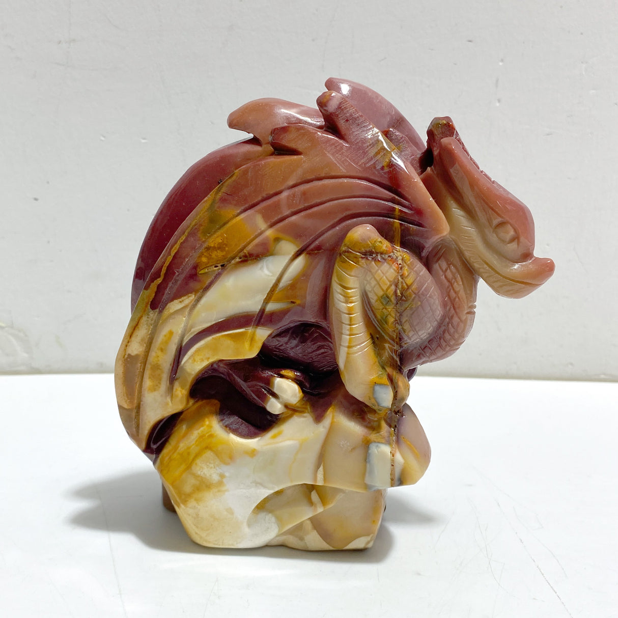 Unique Mookaite Flying Dragon Castle Carving #5