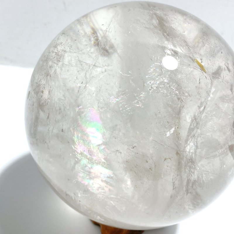 4.7in Large Clear Quartz Sphere With Rainbow - Wholesale Crystals