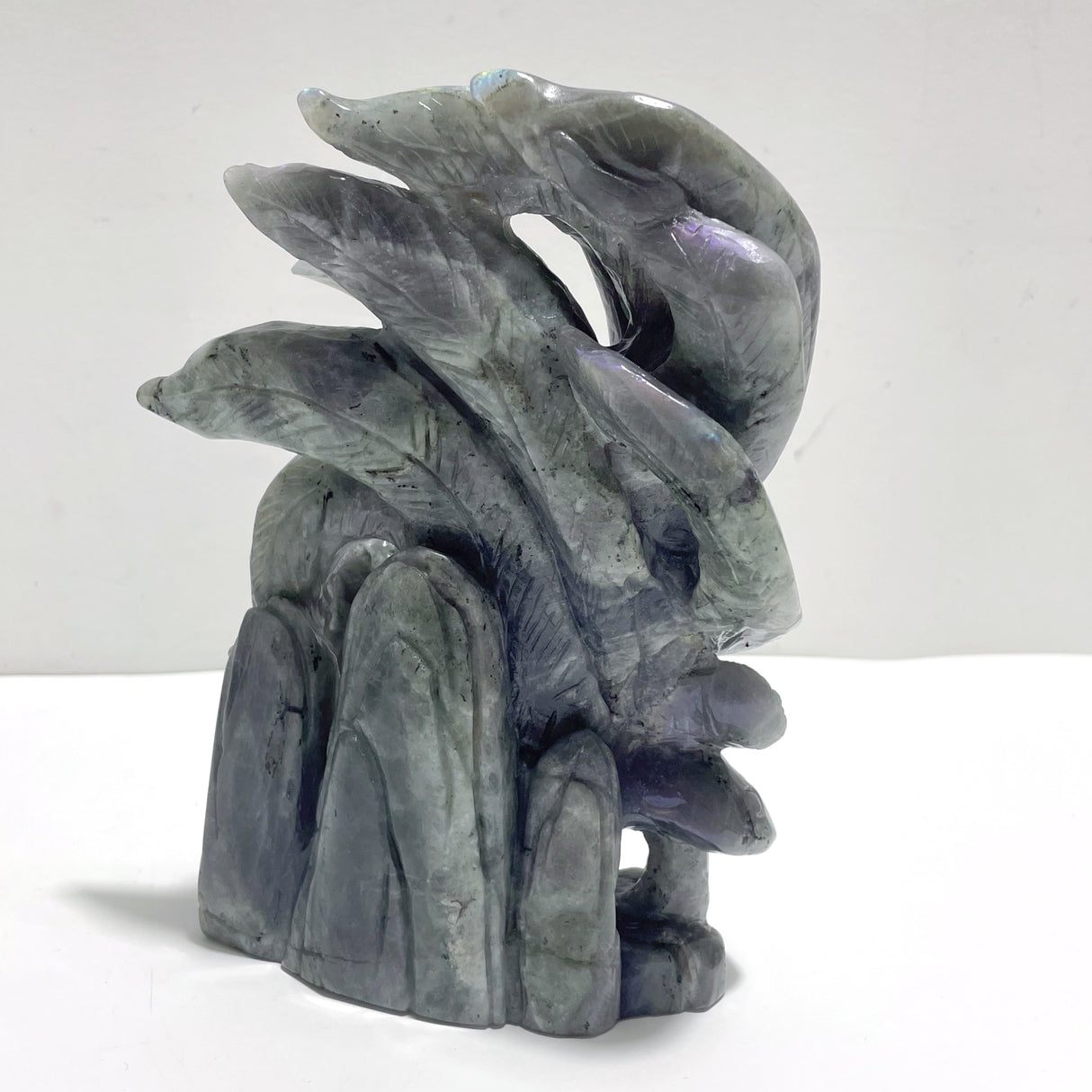 3 Pieces Labradorite Nine-tailed Fox Carving