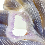 2 Pieces Geode Agate Druzy Nine-tailed Fox Carving #13