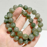 2 Pieces Green Rutile Quartz Cat Eye Flash Bracelets
