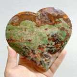 7 Pieces Large Money Agate Heart With Stand