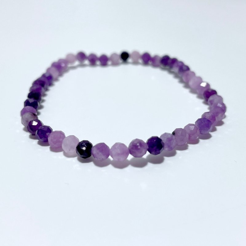 4MM Multi - Faceted Flash Bead Bracelets Wholesale Blue Sodalite Aquamarine Amethyst - Wholesale Crystals