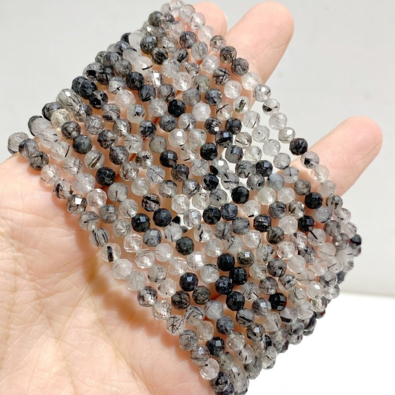 4MM Multi-Faceted Flash Bead Bracelets Wholesale Blue Sodalite Aquamarine Amethyst -Wholesale Crystals