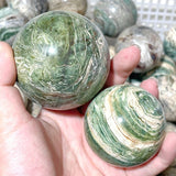 5 - 6.5cm Green Striped Jasper Spheres Ball Wholesale - Wholesale Crystals