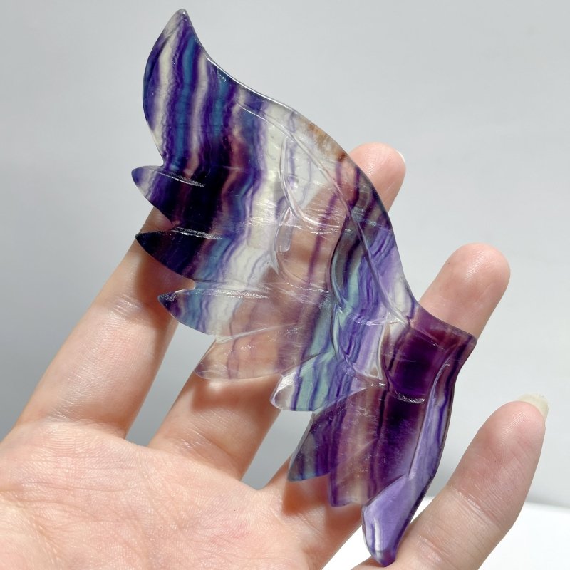 5 Pairs Rainbow Symmetry Fluorite Angel Wing With Stand - Wholesale Crystals