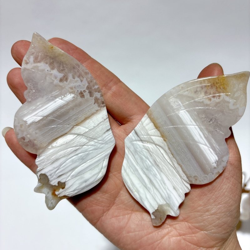 5 Pairs Sakura Flower Agate Butterfly Wing With Stand -Wholesale Crystals
