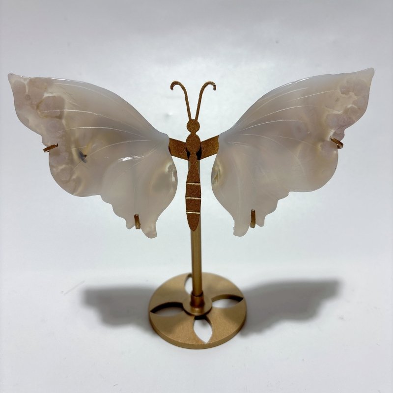5 Pairs Sakura Flower Agate Butterfly Wing With Stand -Wholesale Crystals