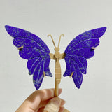 5 Pairs Small Lapis Lazuli Butterfly Wing Carving With Stand -Wholesale Crystals