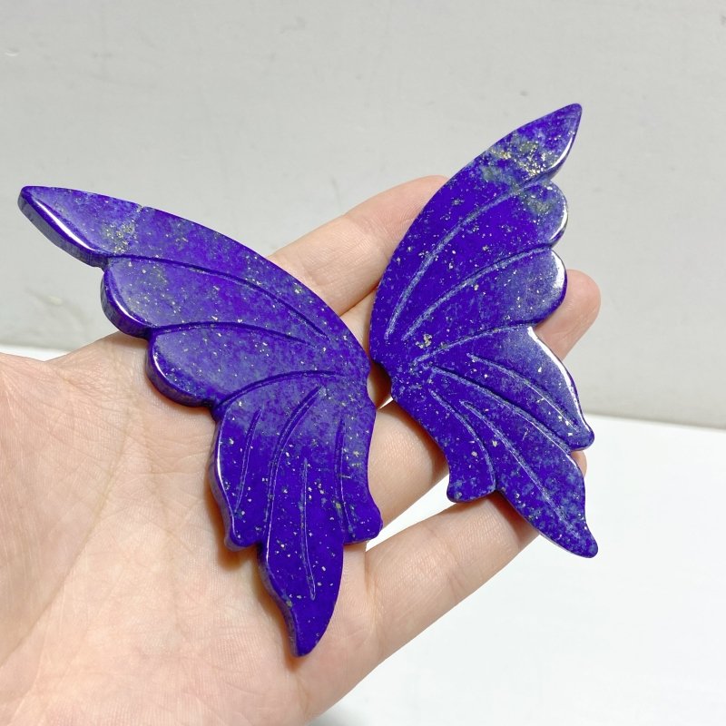 5 Pairs Small Lapis Lazuli Butterfly Wing Carving With Stand -Wholesale Crystals