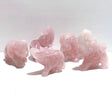 5 Pieces Beautiful Rose Quartz Elephant Carving - Wholesale Crystals