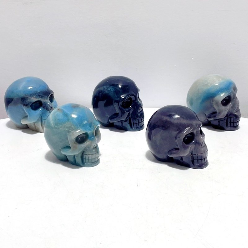 5 Pieces Beautiful Trolleite Skull Carving - Wholesale Crystals