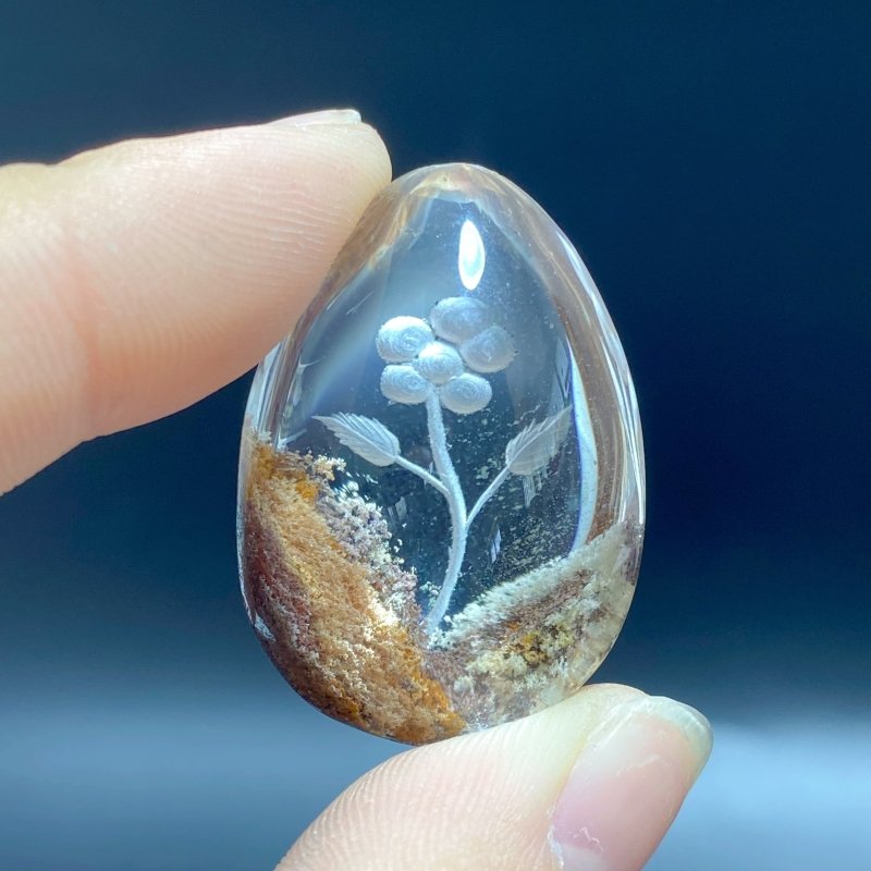 5 Pieces Flower Garden Quartz Inner Scene Carving - Wholesale Crystals