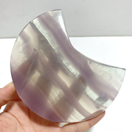 5 Pieces Fluorite Moon Carving With Stand - Wholesale Crystals