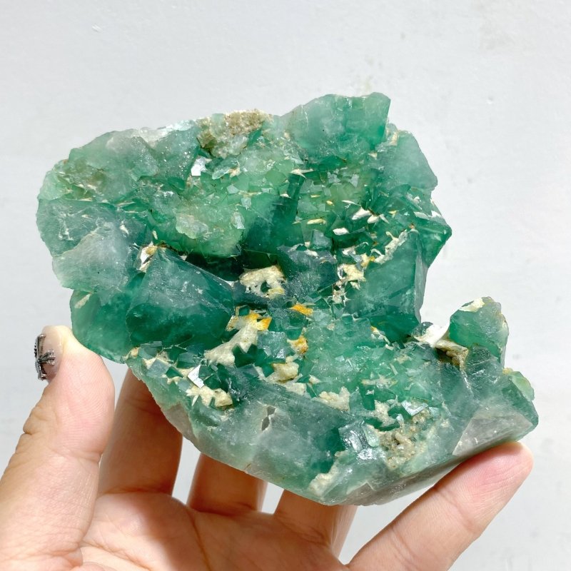 5 Pieces Green Fluorite Raw Specimen Cubic Stone -Wholesale Crystals