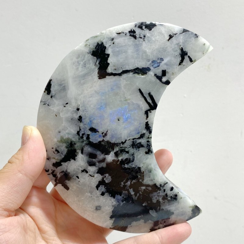 5 Pieces India Moonstone Moon Carving With Stand -Wholesale Crystals