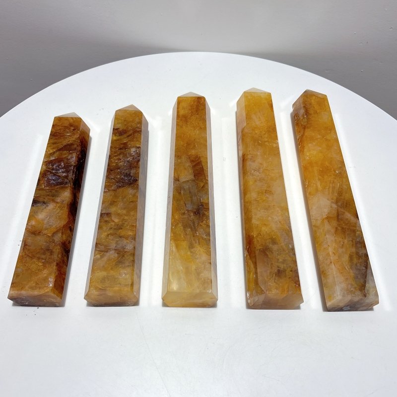 5 Pieces Large Beautiful Fire Quartz High Quality Tower - Wholesale Crystals