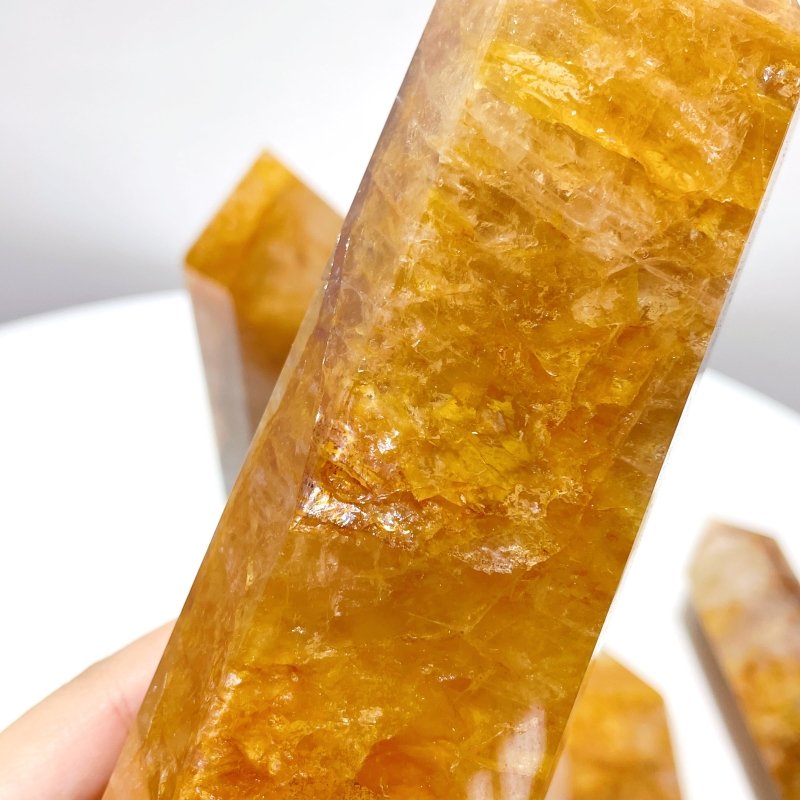 5 Pieces Large Beautiful Fire Quartz High Quality Tower - Wholesale Crystals