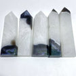 5 Pieces Large Green Moss Agate Point - Wholesale Crystals