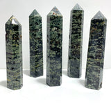 5 Pieces Large Green Sea Jasper Geode Druzy Points - Wholesale Crystals