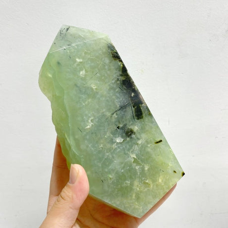 5 Pieces Large Natural Prehnite Tower Raw Side -Wholesale Crystals