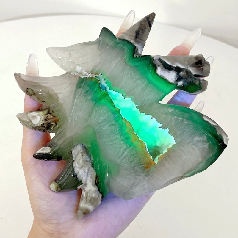 5 Pieces Large Volcanic Agate Unicorn Carving(UV - Reactive) - Wholesale Crystals